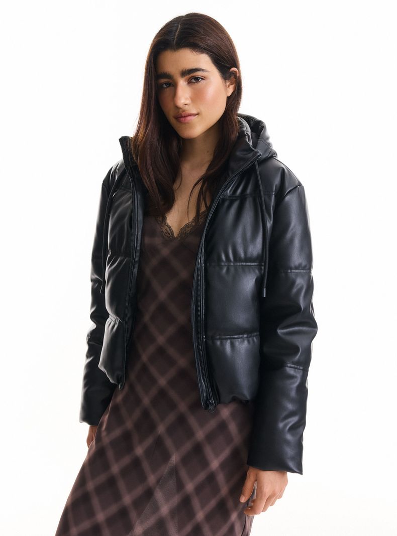 Parka Puffa Efecto Piel