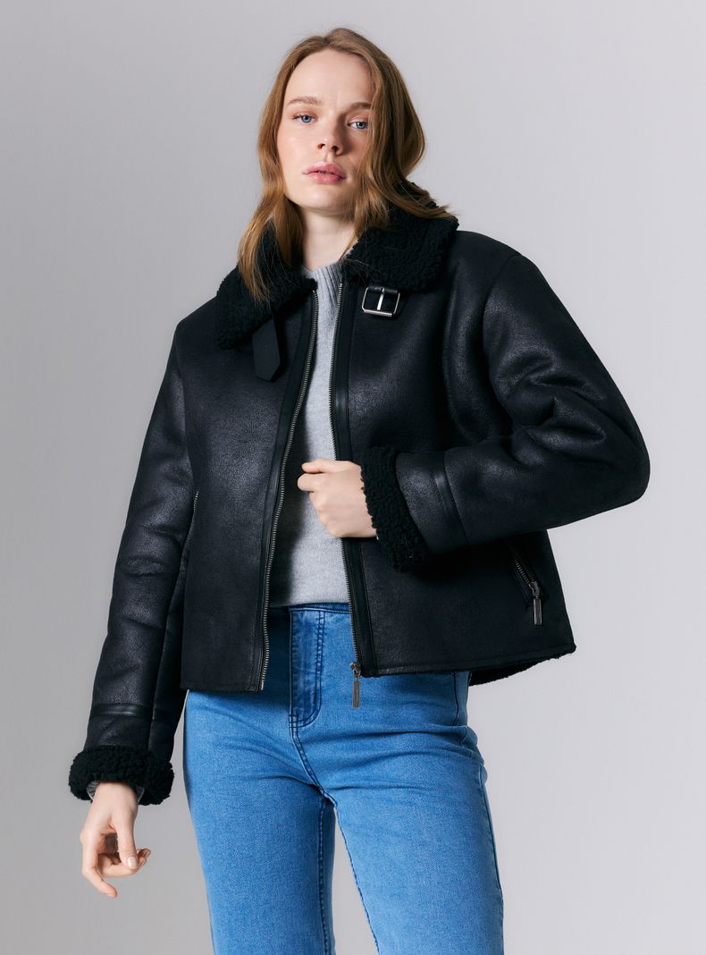Chaqueta Aviadora Suede