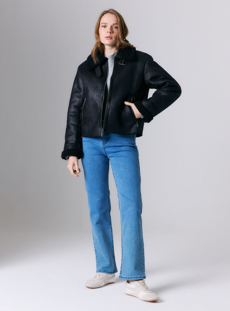Chaqueta Aviadora Suede Rainforest | Paris.cl