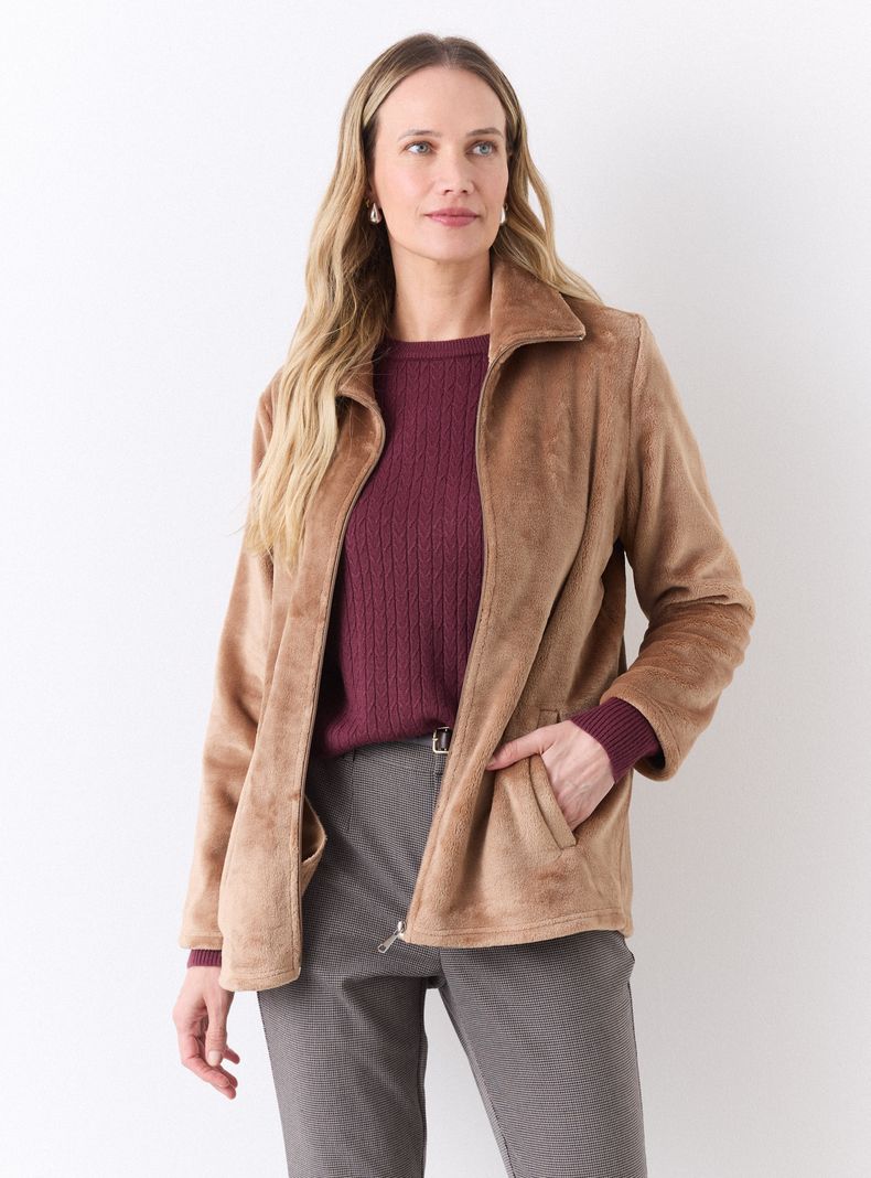 Chaqueta Tejido Afelpado Suave