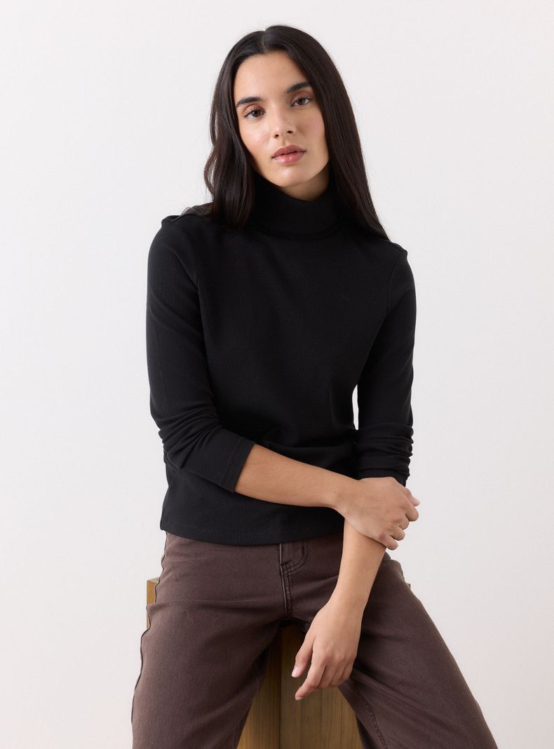 Polera Mezcla Lyocell y Algodón en Tela de Canutón