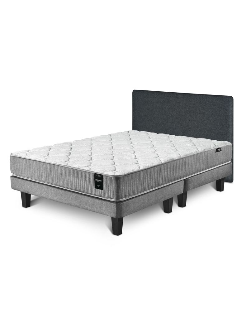 Cama Europea Calm 2 Plazas Base Dividida + Respaldo