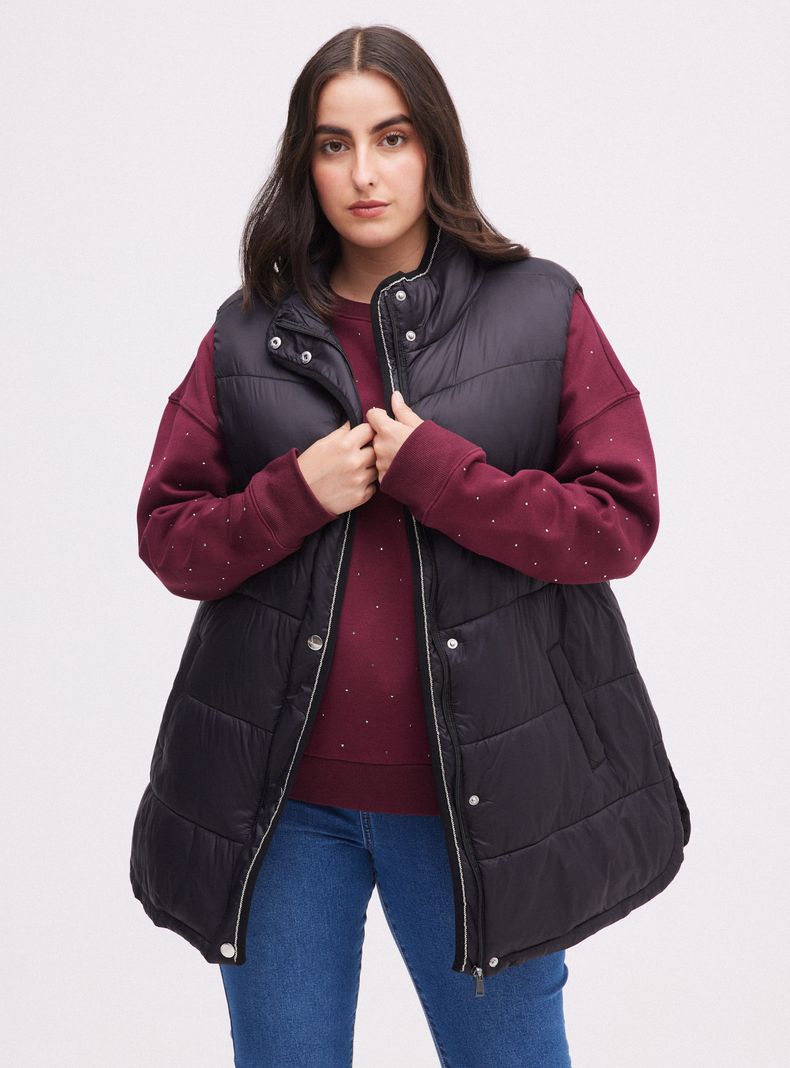 Parka Larga con Acolchado