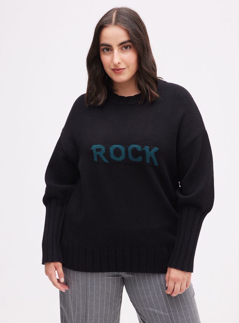 Sweater Jaquard con Frases