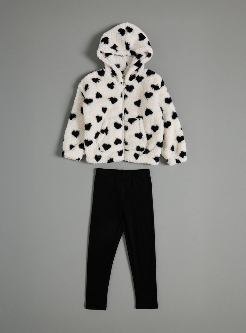 Buzo Polerón Sherpa y Pantalón de Buzo Fleece