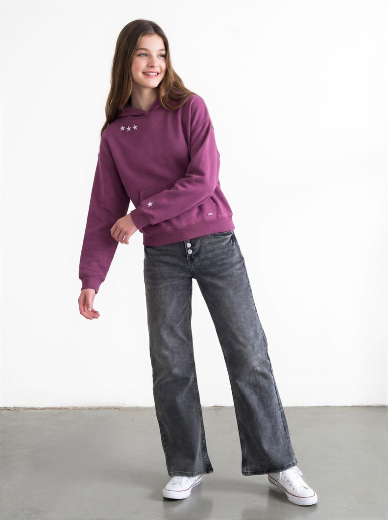 Jeans Flare Cierre Botones