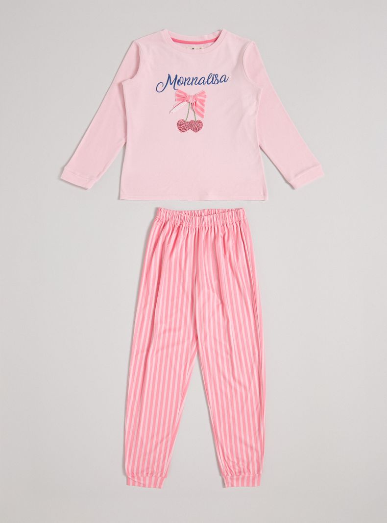 Pijama con Aplicación Bordada Velour
