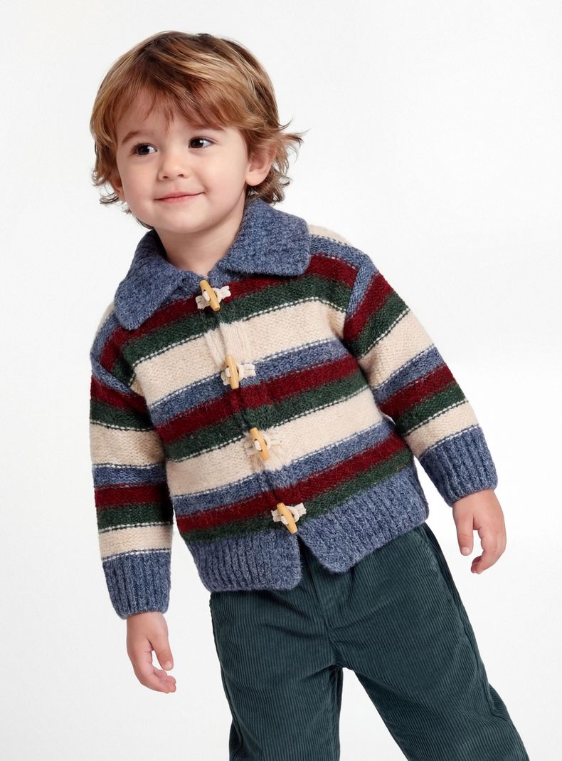 Chaleco Rayas con Bloque Color Niño