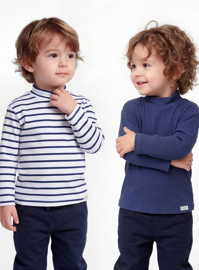 Polera Bipack Rayas y Sólido