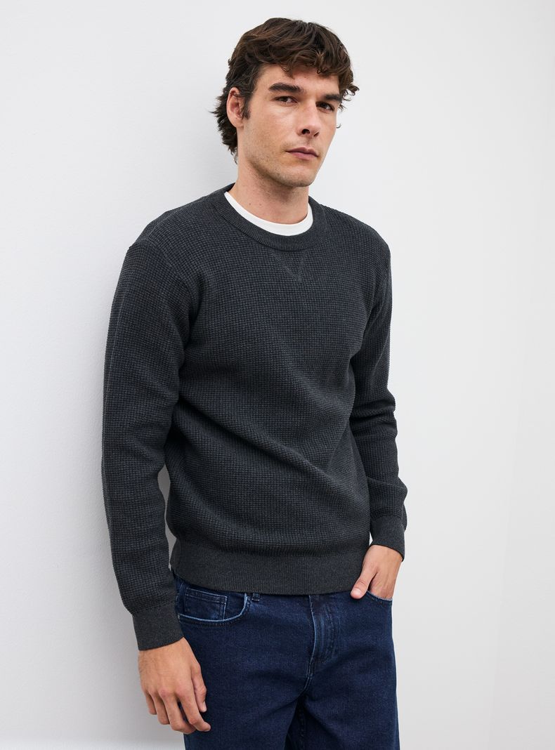 Sweater Texturado Algodón Grueso
