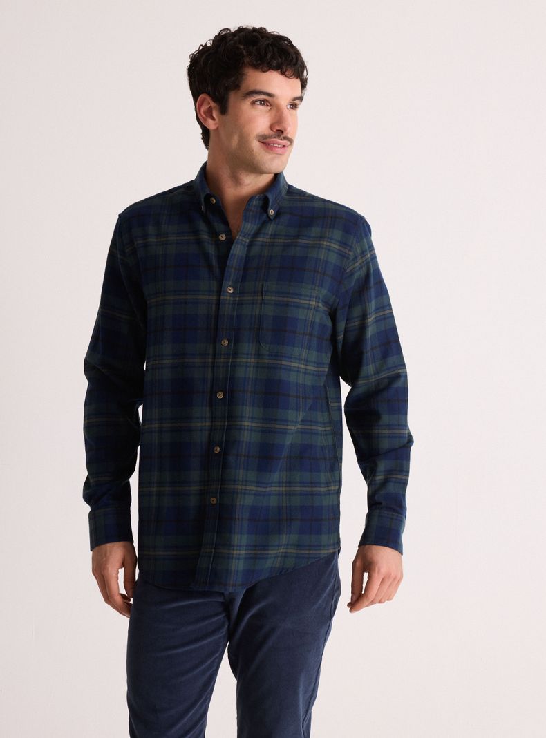GREENFIELD CAMISA MANGA LARGA CUADROS PRINT