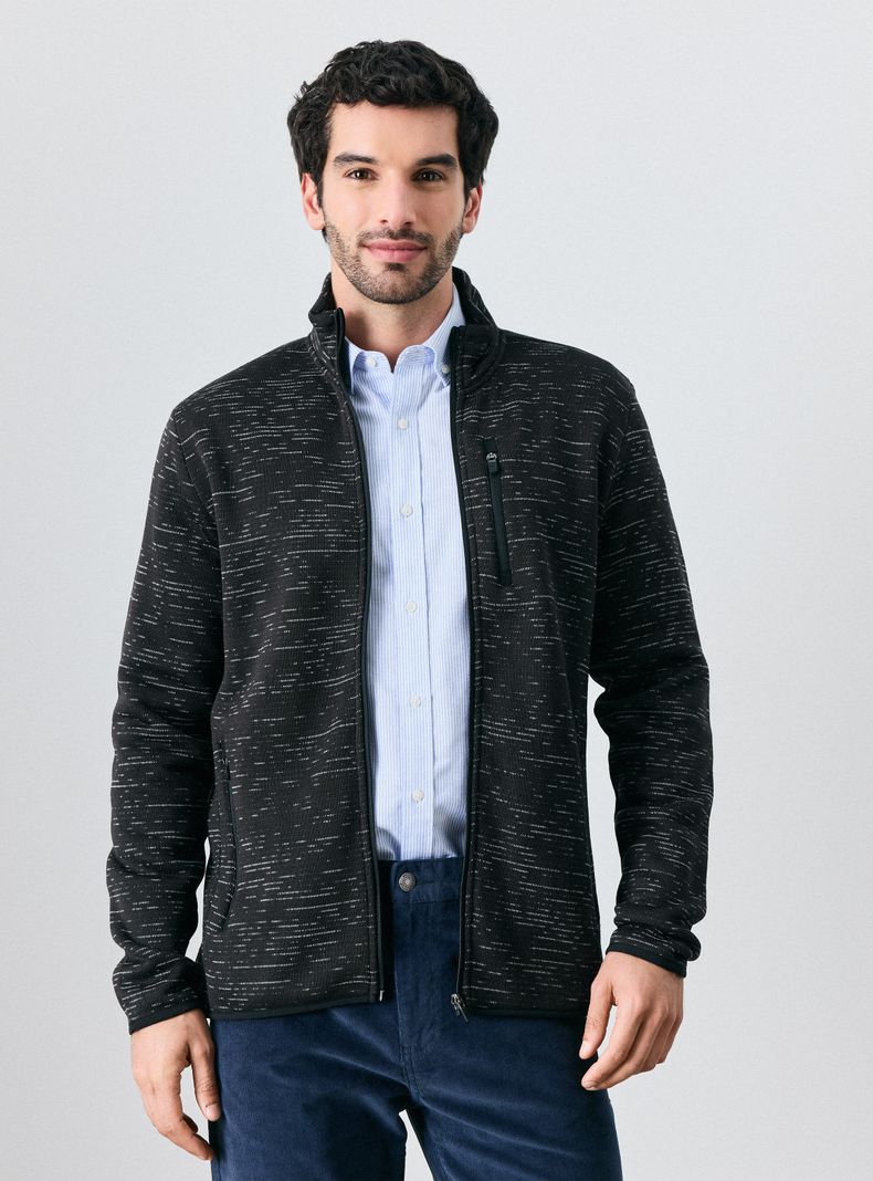 Polar Full Zipper Suede Manga Larga