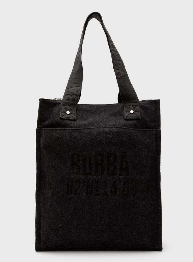 Cartera Long Tote Canvas Black