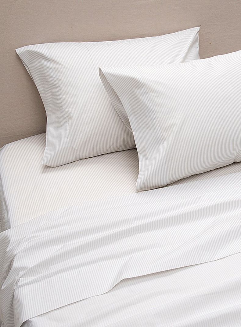 Sábanas Estampadas 200 Hilos Líneas Súper King Perla