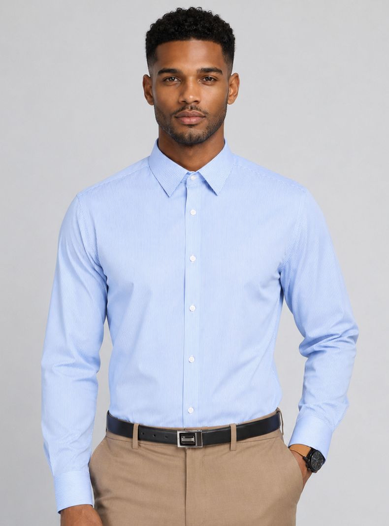 Camisa Formal Regular Color Manga Larga