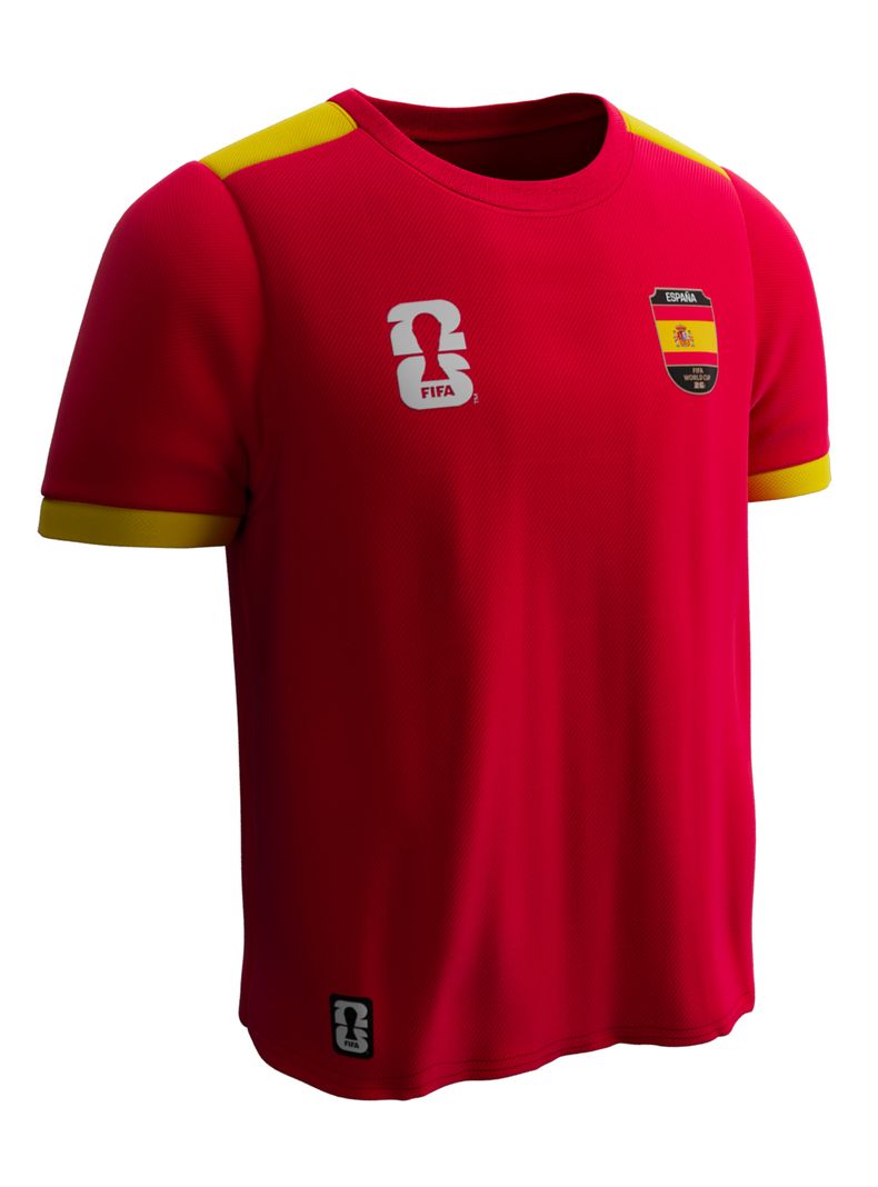 Camiseta de Fútbol Mundial Manga Corta de Niño España