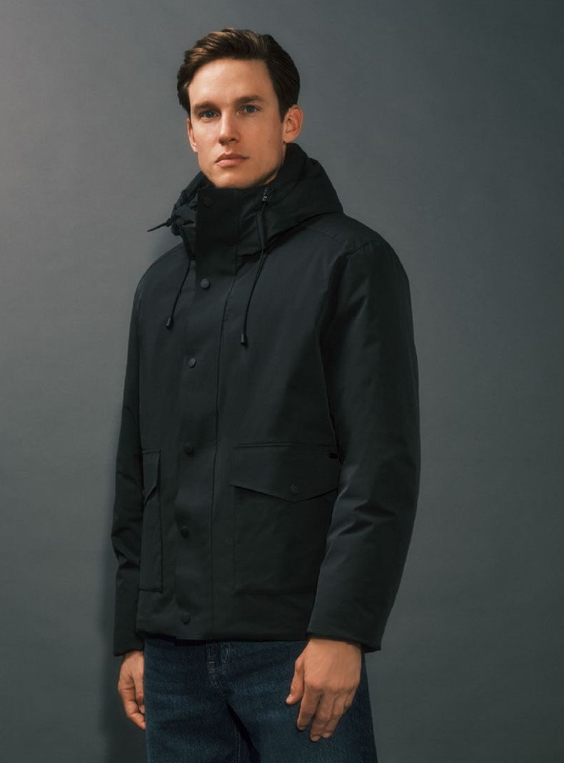 Parka con Capucha Casual Detalles