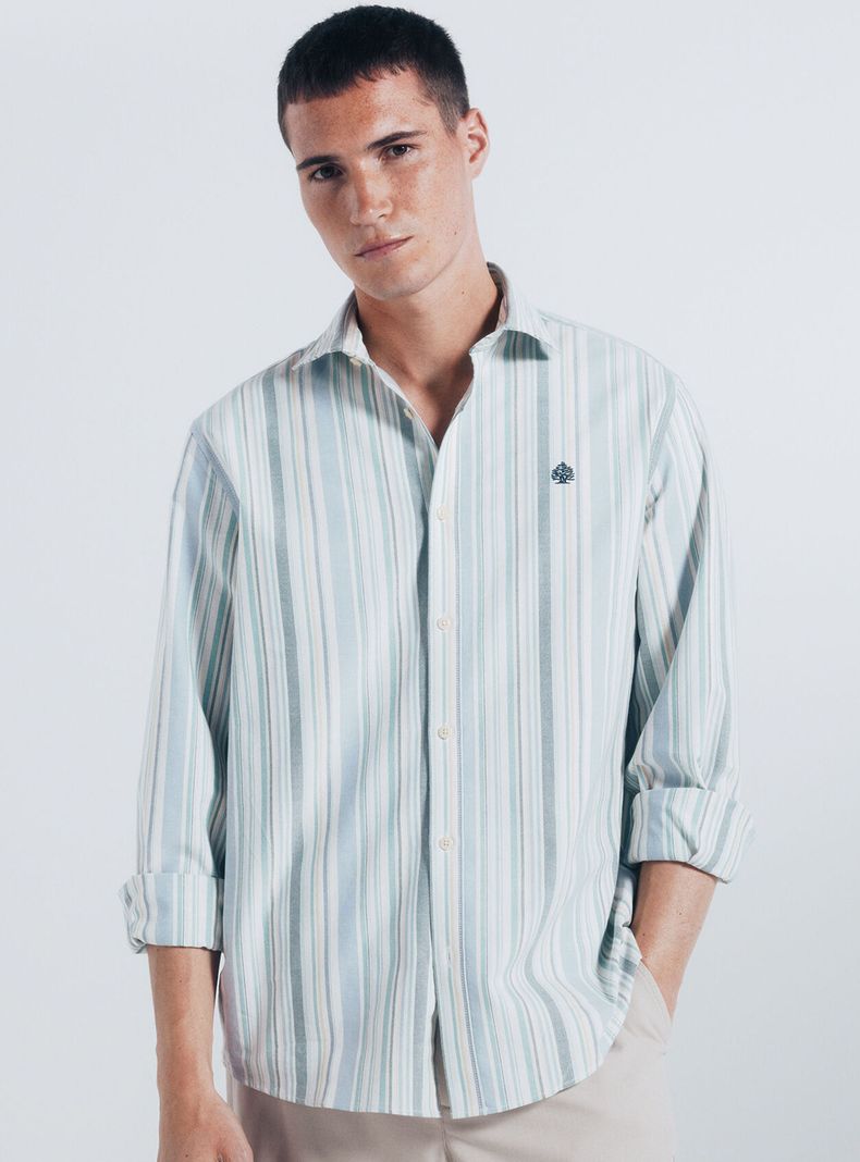 Camisa Oxford Ligero Rayas Regular Fit
