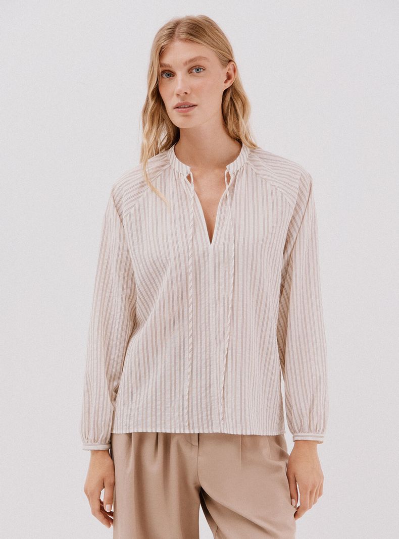 Blusa Rayas Cordón