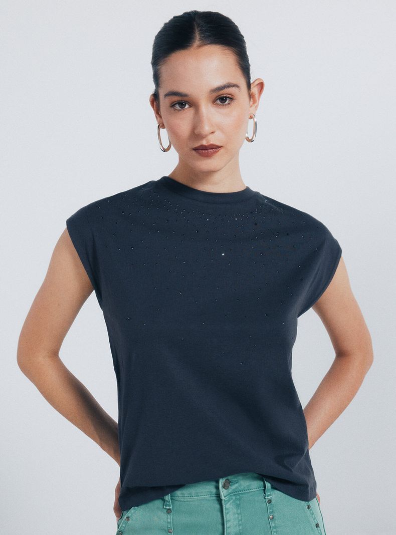 Polera Tachas Cristal