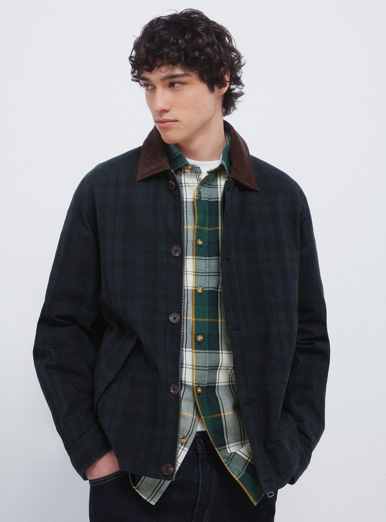 Chaqueta Cuadros Cuello Pana