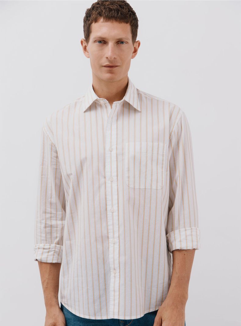 Camisa Print Rayas Popelín