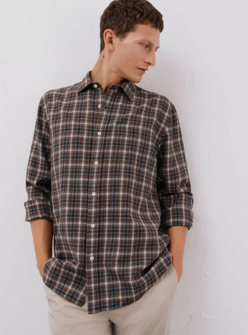 Camisa Casual Cuadros Tencel