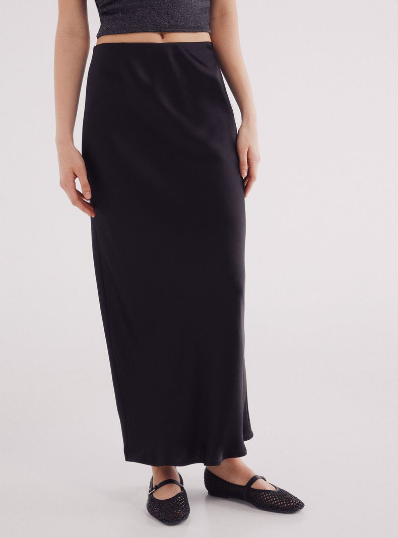 Falda Midi Satinada