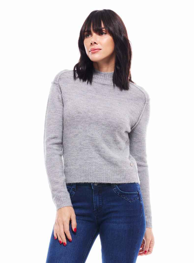 Sweater Lurex con Cortes en Hombros