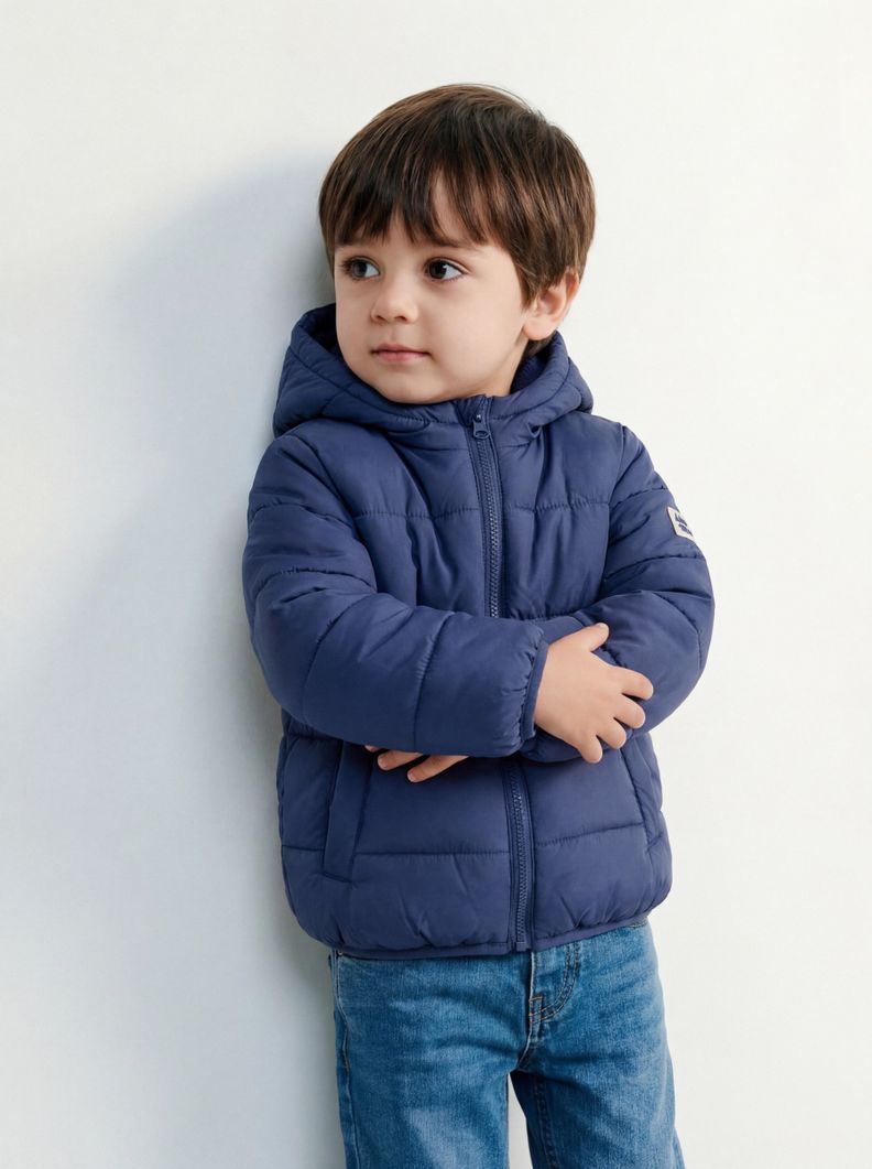 Parka Color Sólido Niño