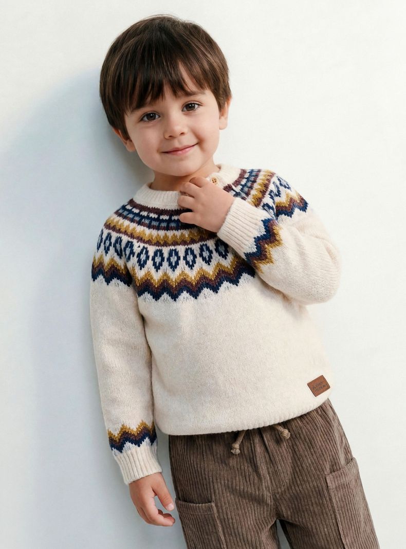 Sweater con Greca de Colores Niño