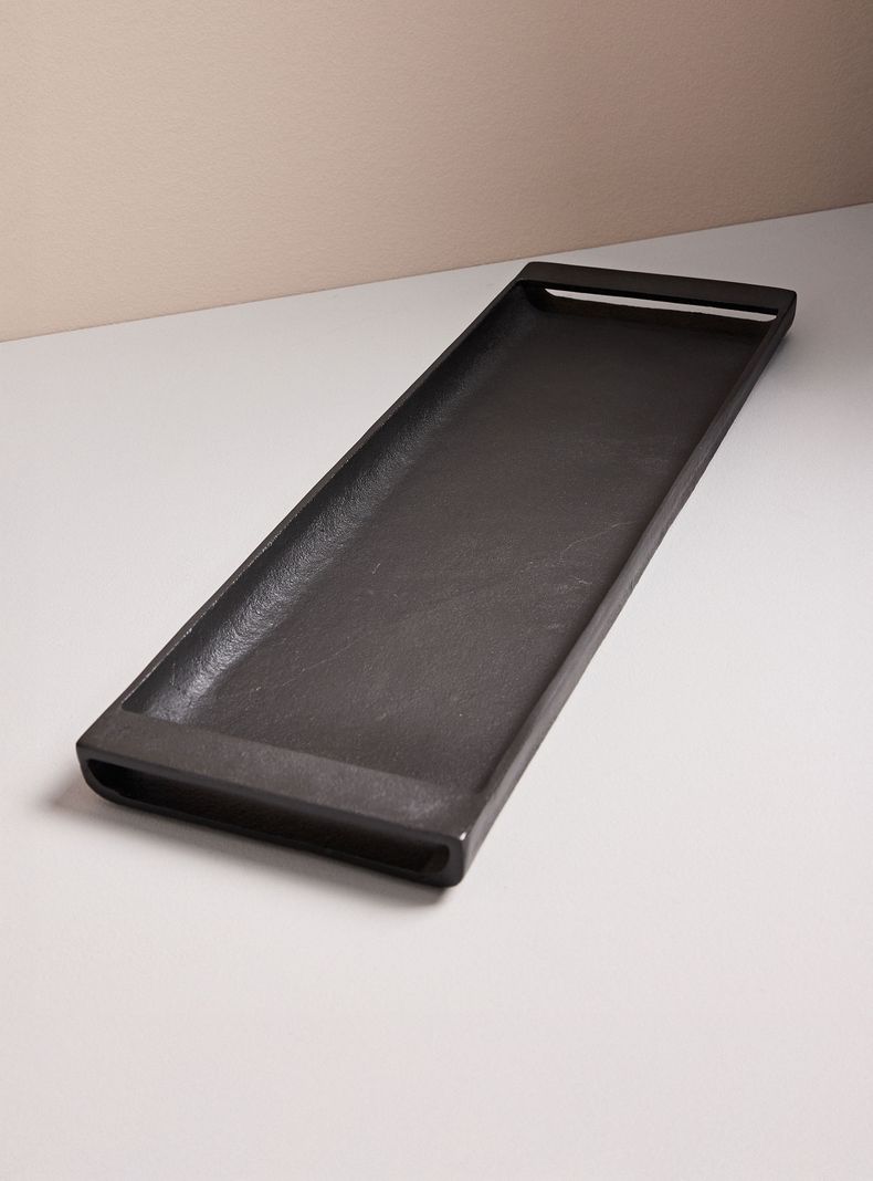 Bandeja Negra Metal 54x18 cm