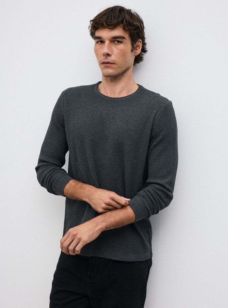Polera Manga Larga Texturada