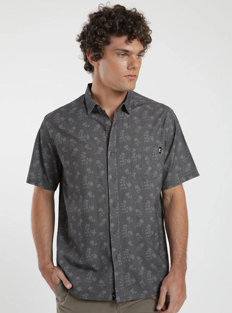 Camisa Floral Manga Corta Algodón Orgánico