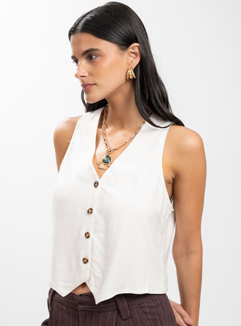 Vest Lino Alma Blanco