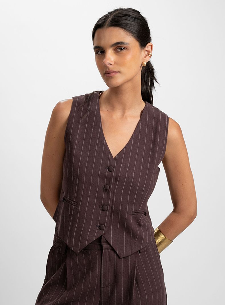 Vest Lino Marta Café