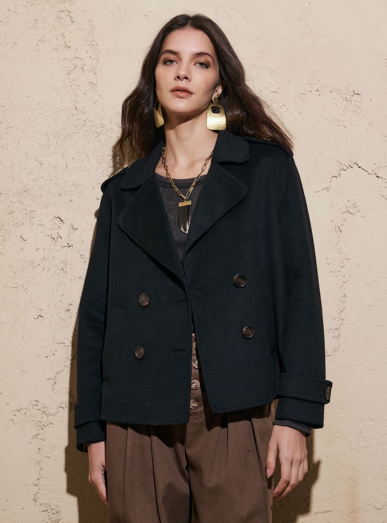 Chaqueta Lana Botón Cruzado