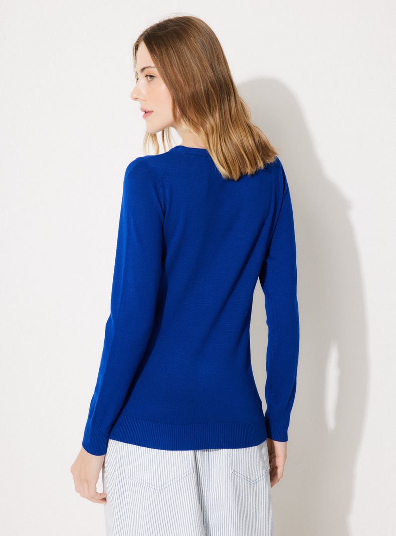 Sweater Básico Tejido Cuello Redondo-1