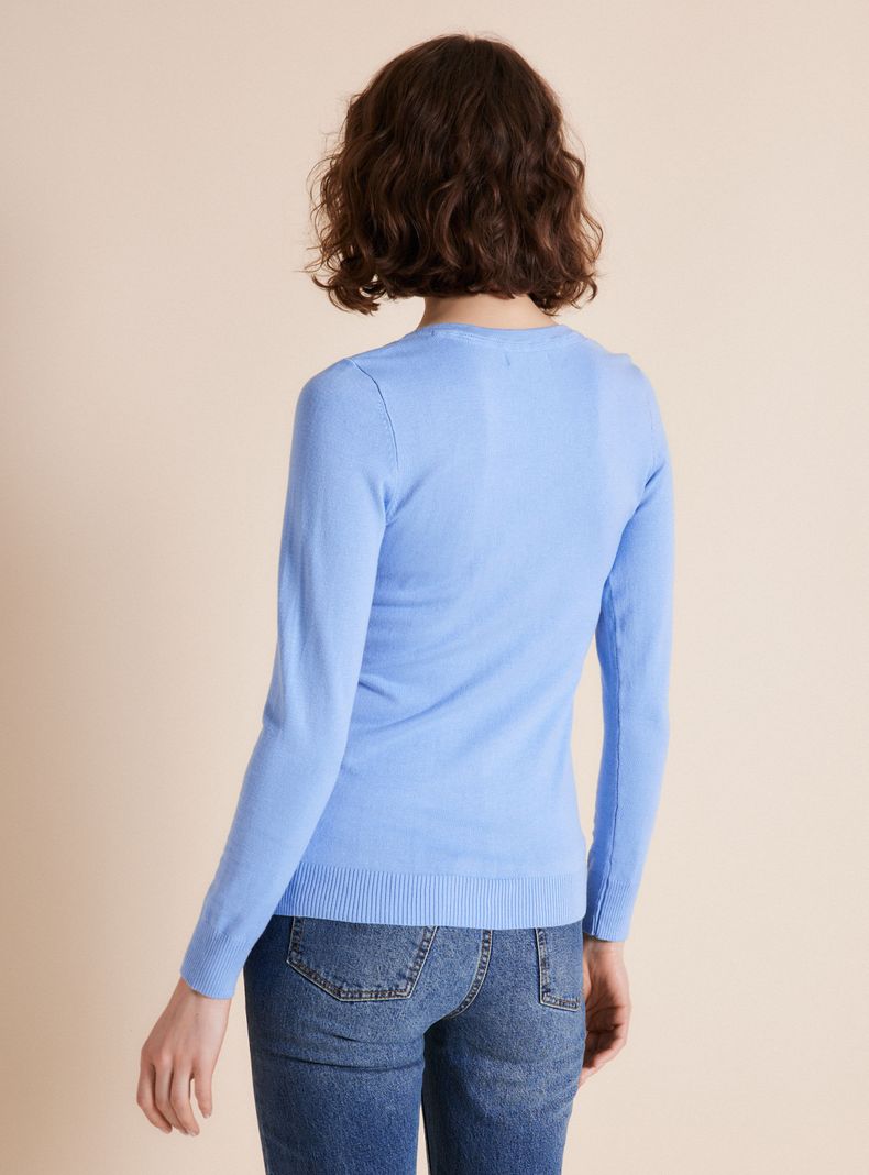 Sweater Básico Neutro Cuello V-1
