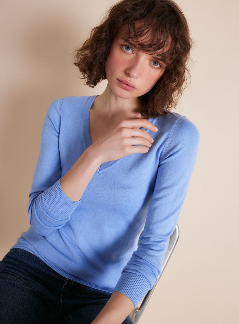 Sweater Básico Neutro Cuello V-2