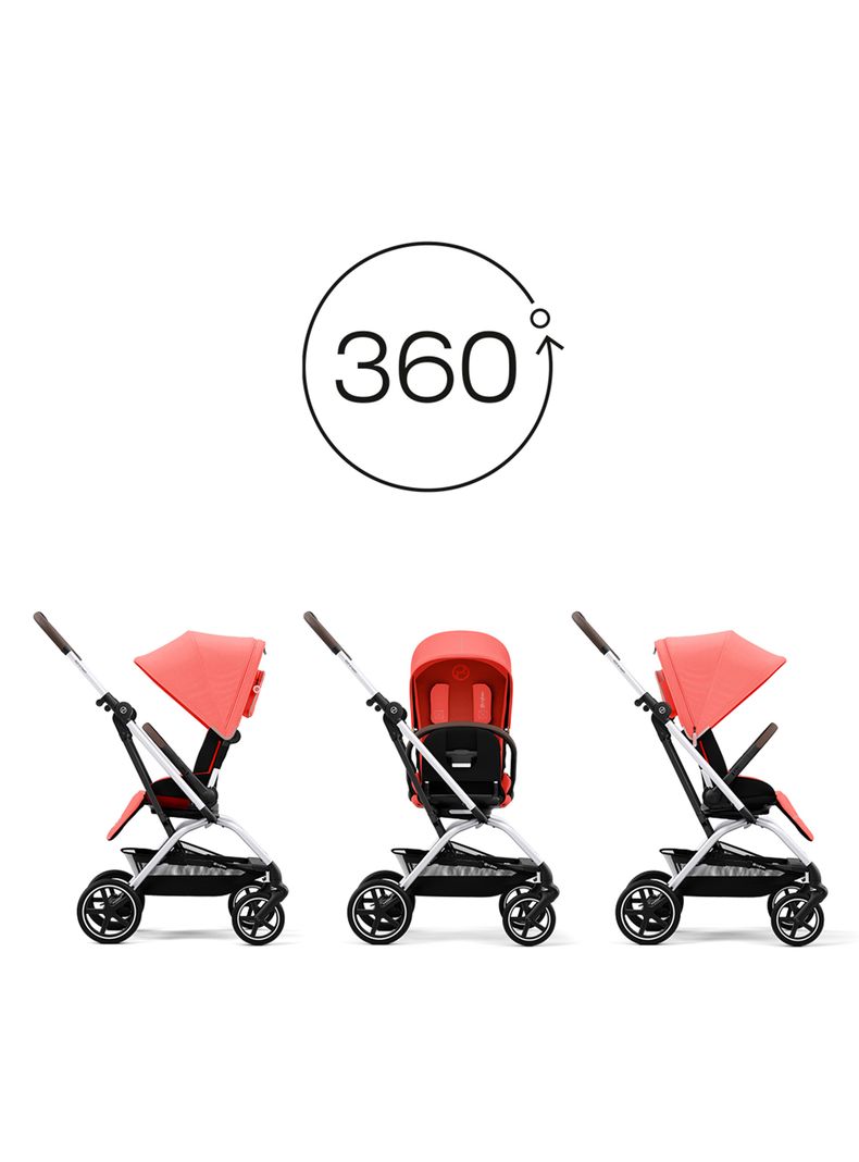 Coche Eezy S Twist Plus SLV Rojo y Silla Aton B2-4
