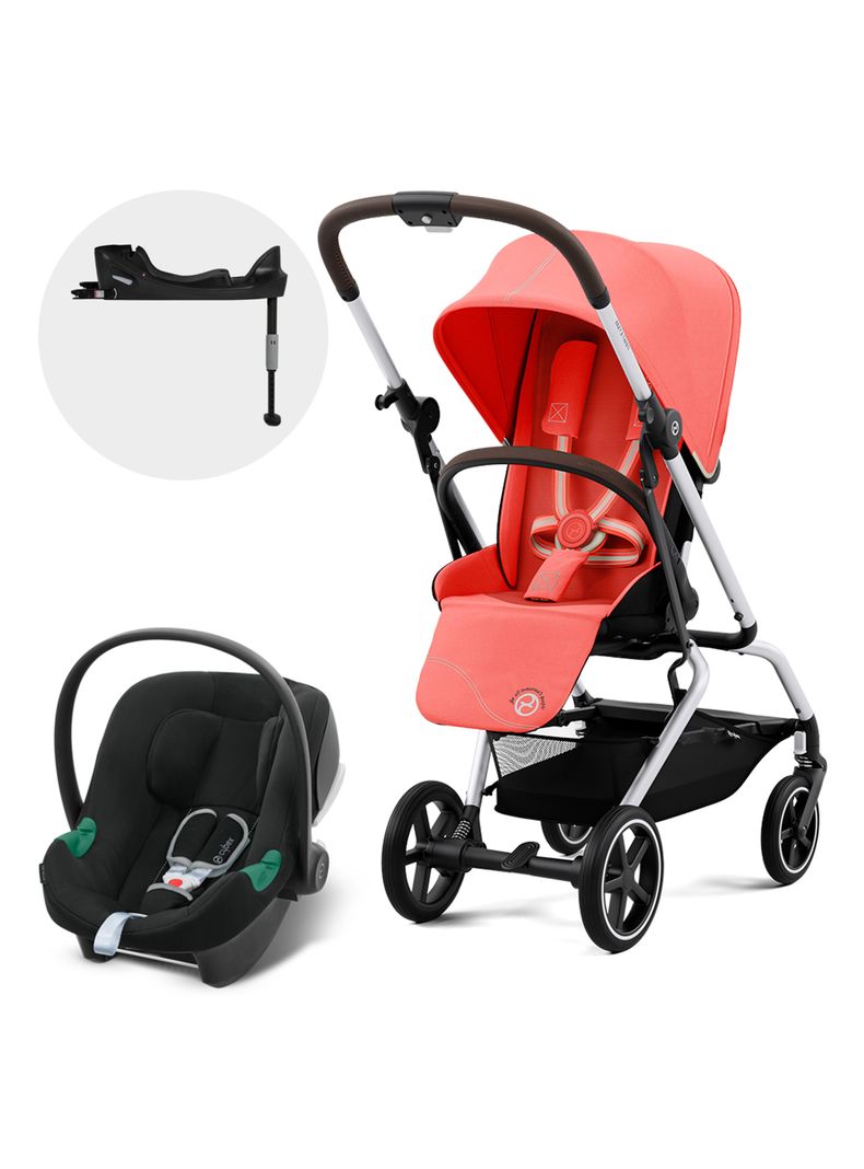 Coche Eezy S Twist Plus SLV Rojo y Silla Aton B2-0