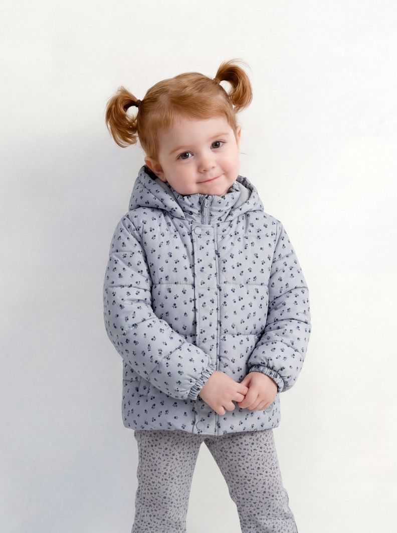 Parka Puffer Estampado Niña