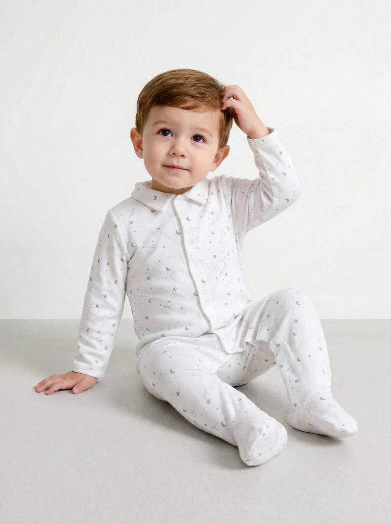 MARTÍN PESCADOR PIJAMA CON CUELLO ESTAMPADO NIÑO