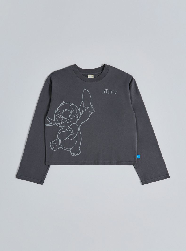 DISNEY POLERA ESTAMPADO STITCH CON BRILLOS ALGODÓN