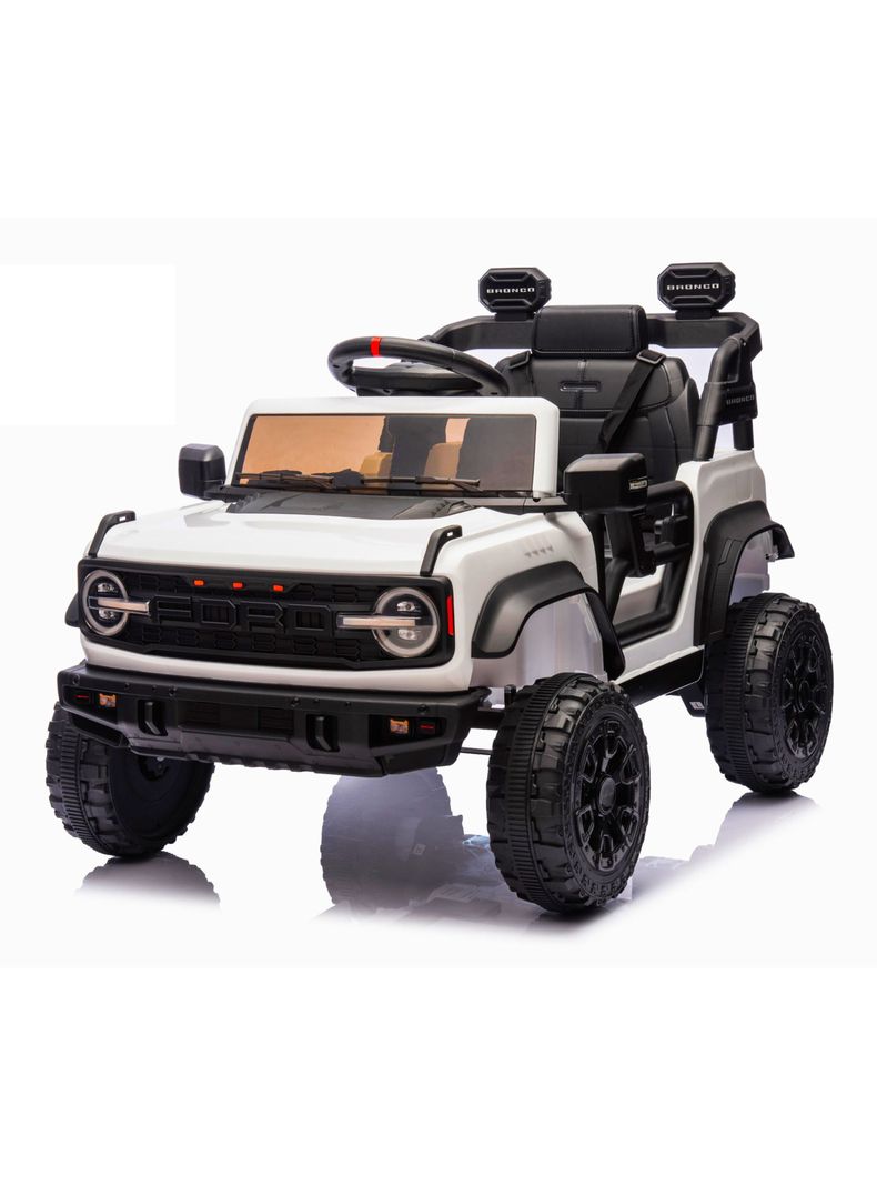 Auto Batería Ford Bronco Raptor 12v 2 Motores Blanco