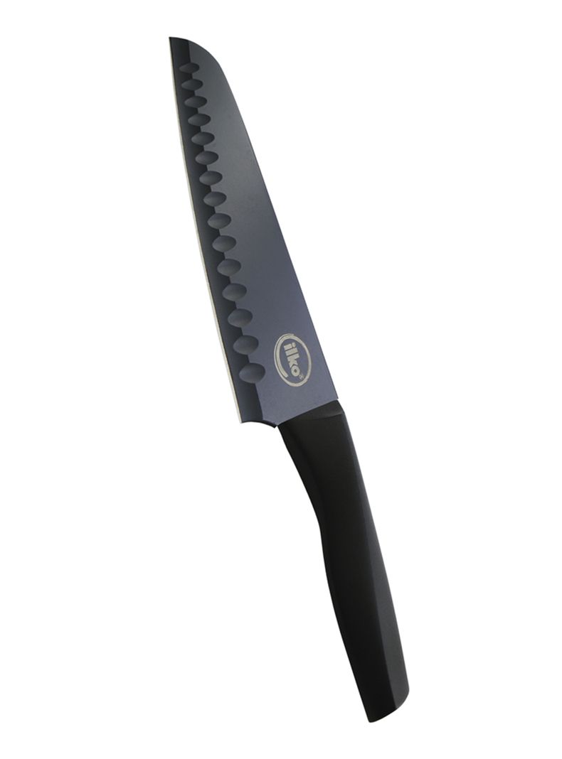 Cuchillo Santoku 18 cm Nero Acero Inoxidable