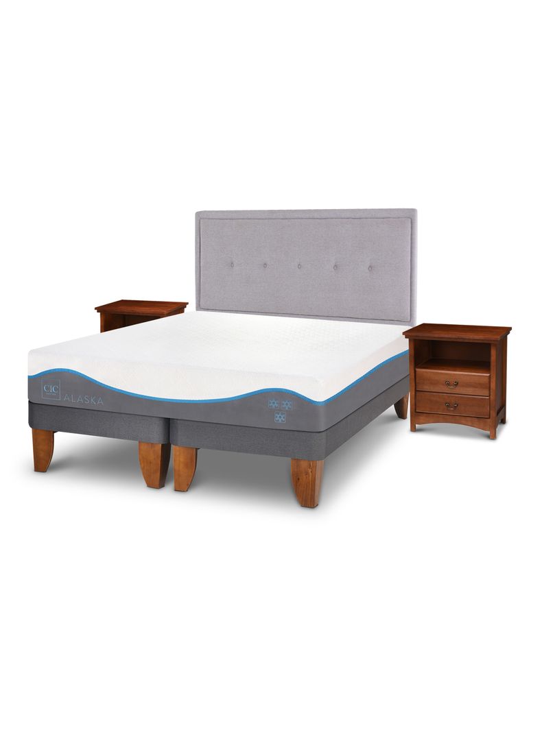 Cama Europea King Alaska Base Dividida + Set