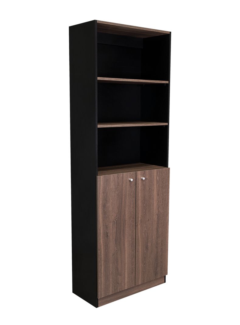 Estante 2 Puertas Home E4 180.6x62.8x31.4 cm Wengue y Milan Negro