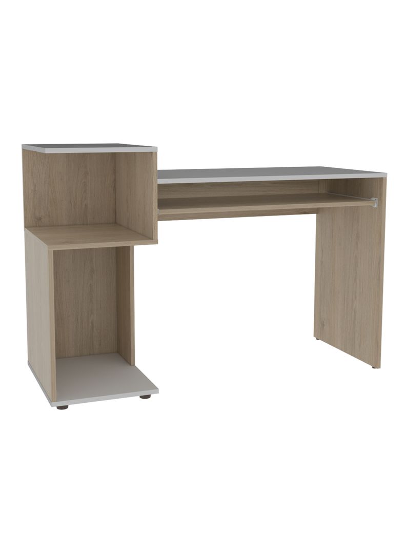 Escritorio Atlanter 81.5x120x46 cm Rovere y Blanco Cafe Claro